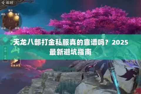 天龙八部打金私服真的靠谱吗？2025最新避坑指南