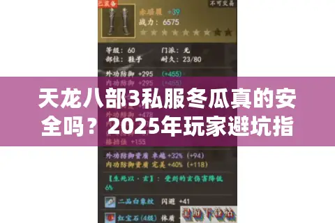 天龙八部3私服冬瓜真的安全吗？2025年玩家避坑指南