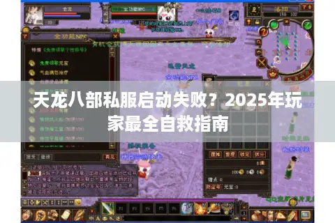 天龙八部私服启动失败？2025年玩家最全自救指南