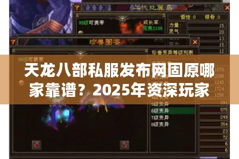 天龙八部私服发布网固原哪家靠谱？2025年资深玩家实测推荐