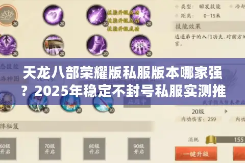 天龙八部荣耀版私服版本哪家强？2025年稳定不封号私服实测推荐