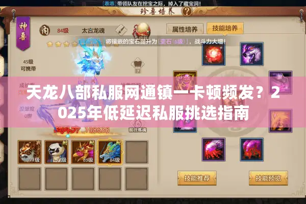 天龙八部私服网通镇一卡顿频发？2025年低延迟私服挑选指南