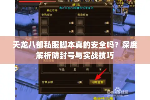天龙八部私服脚本真的安全吗？深度解析防封号与实战技巧