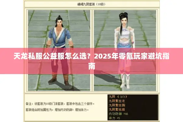 天龙私服公益服怎么选？2025年零氪玩家避坑指南