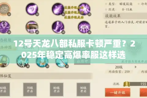 12号天龙八部私服卡顿严重？2025年稳定高爆率服这样选