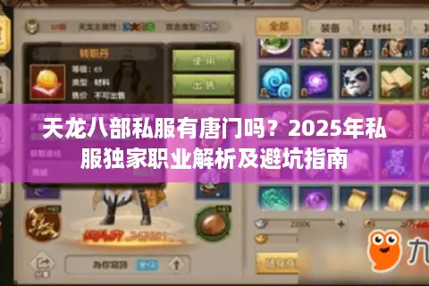 天龙八部私服有唐门吗？2025年私服独家职业解析及避坑指南