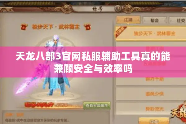 天龙八部3官网私服辅助工具真的能兼顾安全与效率吗