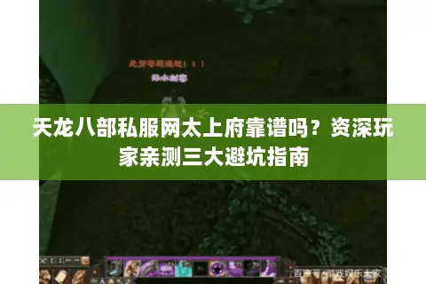 天龙八部私服网太上府靠谱吗？资深玩家亲测三大避坑指南