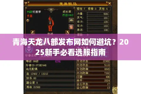 青海天龙八部发布网如何避坑？2025新手必看选服指南