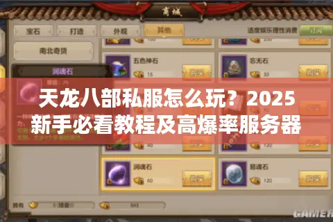 天龙八部私服怎么玩？2025新手必看教程及高爆率服务器推荐