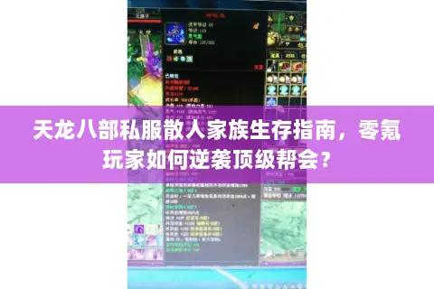 天龙八部私服散人家族生存指南，零氪玩家如何逆袭顶级帮会？