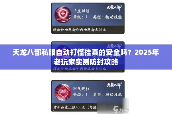 天龙八部私服自动打怪挂真的安全吗？2025年老玩家实测防封攻略