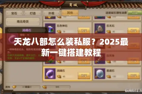 天龙八部怎么装私服？2025最新一键搭建教程