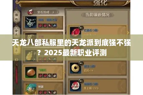 天龙八部私服里的天龙派到底强不强？2025最新职业评测