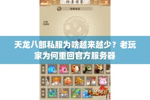 天龙八部私服为啥越来越少？老玩家为何重回官方服务器