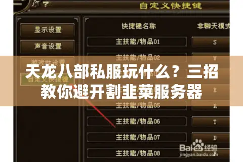 天龙八部私服玩什么？三招教你避开割韭菜服务器