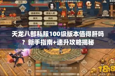 天龙八部私服100级版本值得肝吗？新手指南+速升攻略揭秘