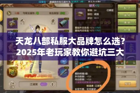 天龙八部私服大品牌怎么选?2025年老玩家教你避坑三大原则 天龙八部私服大品牌怎么选?2025年老玩家教你避坑三大原则