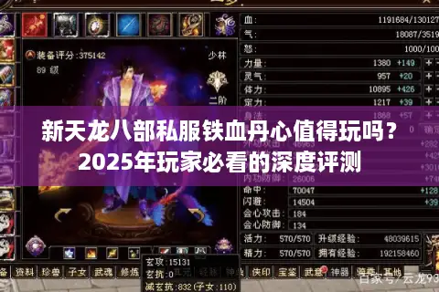 新天龙八部私服铁血丹心值得玩吗？2025年玩家必看的深度评测