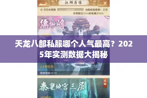 天龙八部私服哪个人气最高？2025年实测数据大揭秘