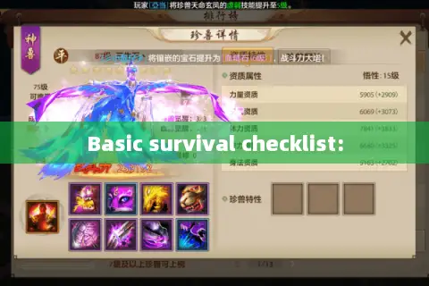 Basic survival checklist: