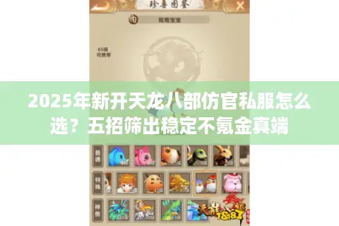 2025年新开天龙八部仿官私服怎么选？五招筛出稳定不氪金真端