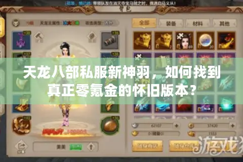 天龙八部私服新神羽，如何找到真正零氪金的怀旧版本？