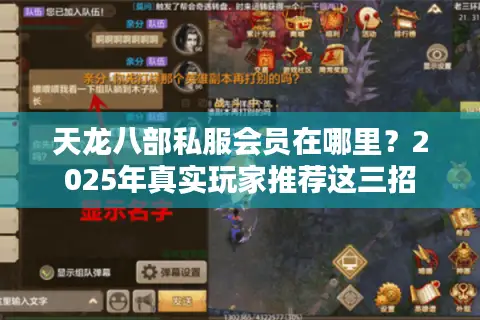天龙八部私服会员在哪里？2025年真实玩家推荐这三招