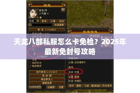 天龙八部私服怎么卡免检?2025年最新免封号攻略 天龙八部私服怎么卡免检?2025年最新免封号攻略