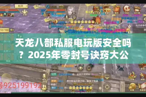 天龙八部私服电玩版安全吗？2025年零封号诀窍大公开