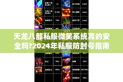 天龙八部私服微笑系统真的安全吗?2024年私服防封号指南