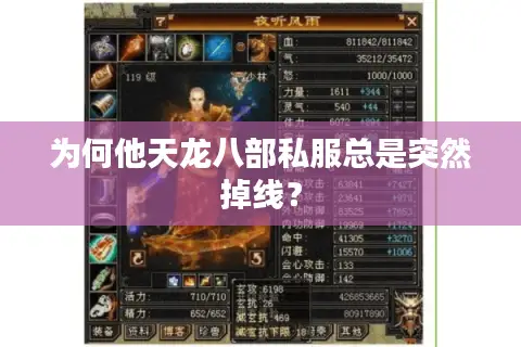 为何他天龙八部私服总是突然掉线？