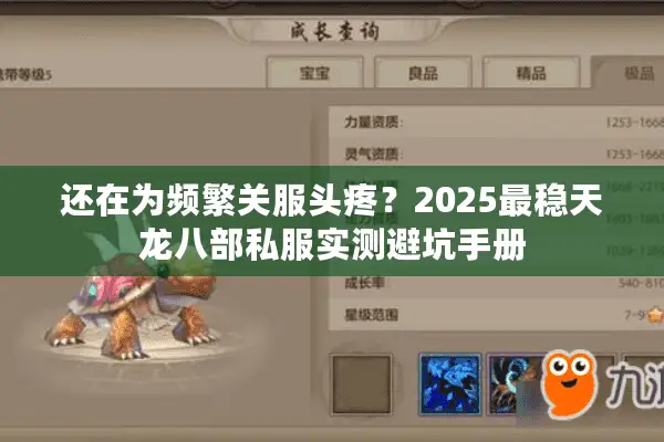 还在为频繁关服头疼?2025最稳天龙八部私服实测避坑手册 还在为频繁关服头疼?2025最稳天龙八部私服实测避坑手册