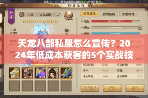 天龙八部私服怎么宣传？2024年低成本获客的5个实战技巧