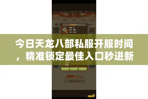今日天龙八部私服开服时间，精准锁定最佳入口秒进新服