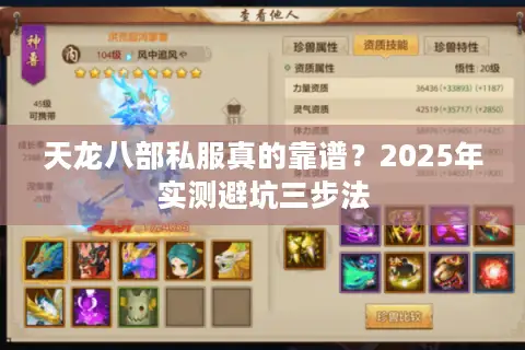 天龙八部私服真的靠谱？2025年实测避坑三步法
