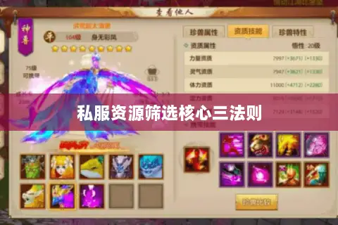 私服资源筛选核心三法则 私服资源筛选核心三法则