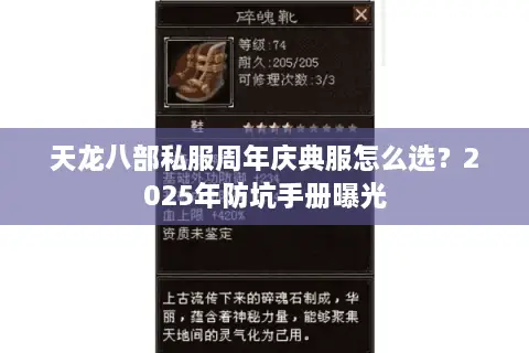 天龙八部私服周年庆典服怎么选？2025年防坑手册曝光