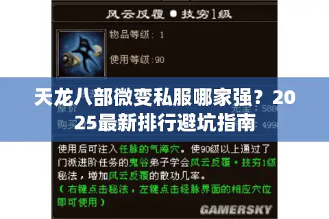 天龙八部微变私服哪家强?2025最新排行避坑指南 天龙八部微变私服哪家强?2025最新排行避坑指南