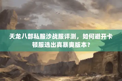 天龙八部私服沙战服评测，如何避开卡顿服选出真暴爽版本？