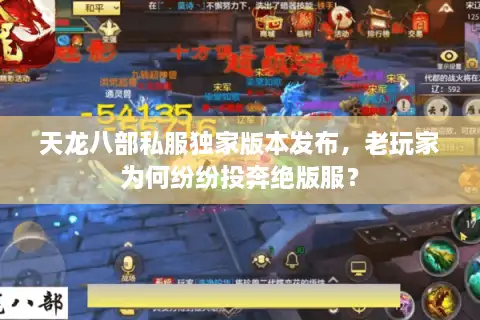 天龙八部私服独家版本发布，老玩家为何纷纷投奔绝版服？