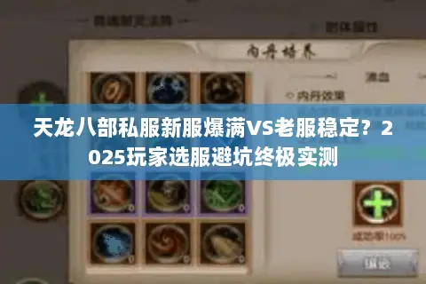 天龙八部私服新服爆满VS老服稳定？2025玩家选服避坑终极实测