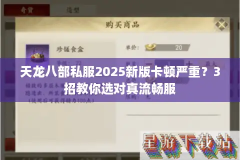 天龙八部私服2025新版卡顿严重？3招教你选对真流畅服