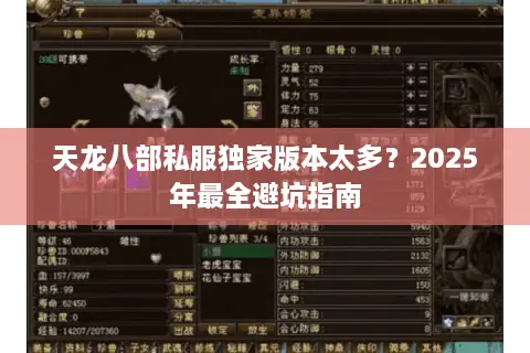 天龙八部私服独家版本太多?2025年最全避坑指南 天龙八部私服独家版本太多?2025年最全避坑指南