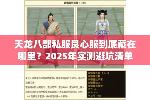 天龙八部私服良心服到底藏在哪里？2025年实测避坑清单