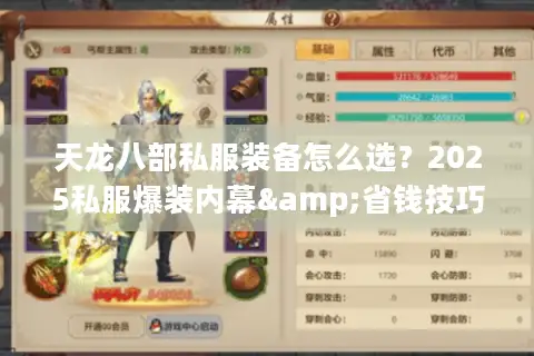 天龙八部私服装备怎么选?2025私服爆装内幕&省钱技巧 天龙八部私服装备怎么选?2025私服爆装内幕&省钱技巧