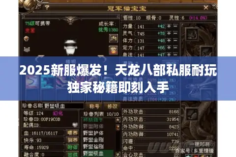2025新服爆发!天龙八部私服耐玩独家秘籍即刻入手 2025新服爆发!天龙八部私服耐玩独家秘籍即刻入手