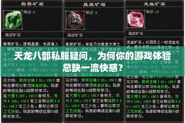 天龙八部私服疑问，为何你的游戏体验总缺一流快感？