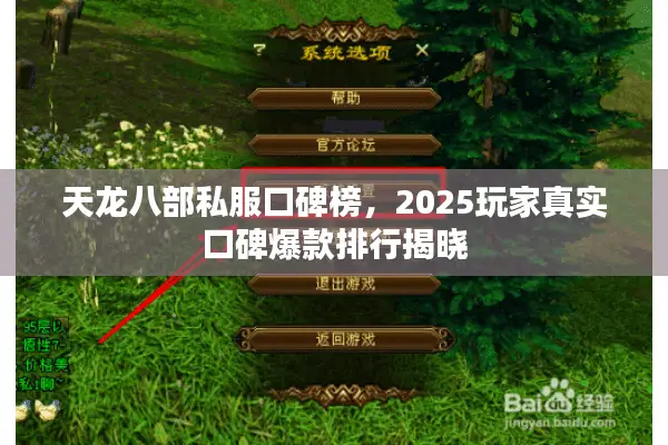 天龙八部私服口碑榜，2025玩家真实口碑爆款排行揭晓