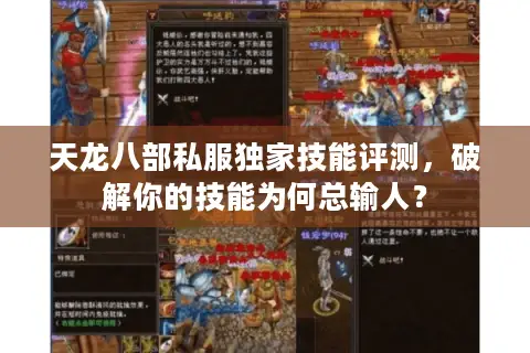 天龙八部私服独家技能评测，破解你的技能为何总输人？